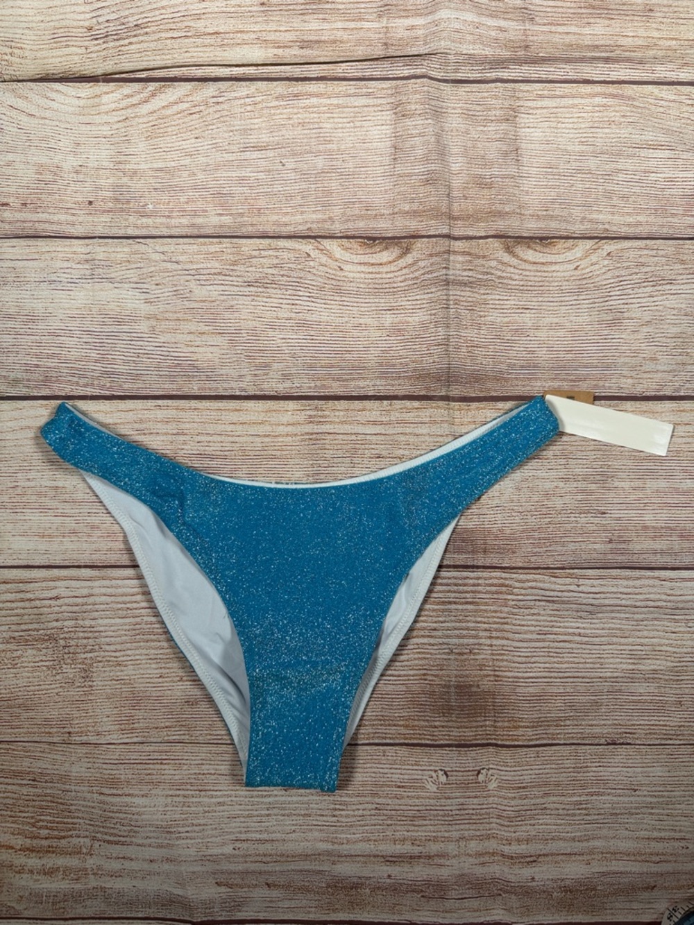 NWT PINK Victoria's‎ Secret Sparkle Blue Bikini Bottoms